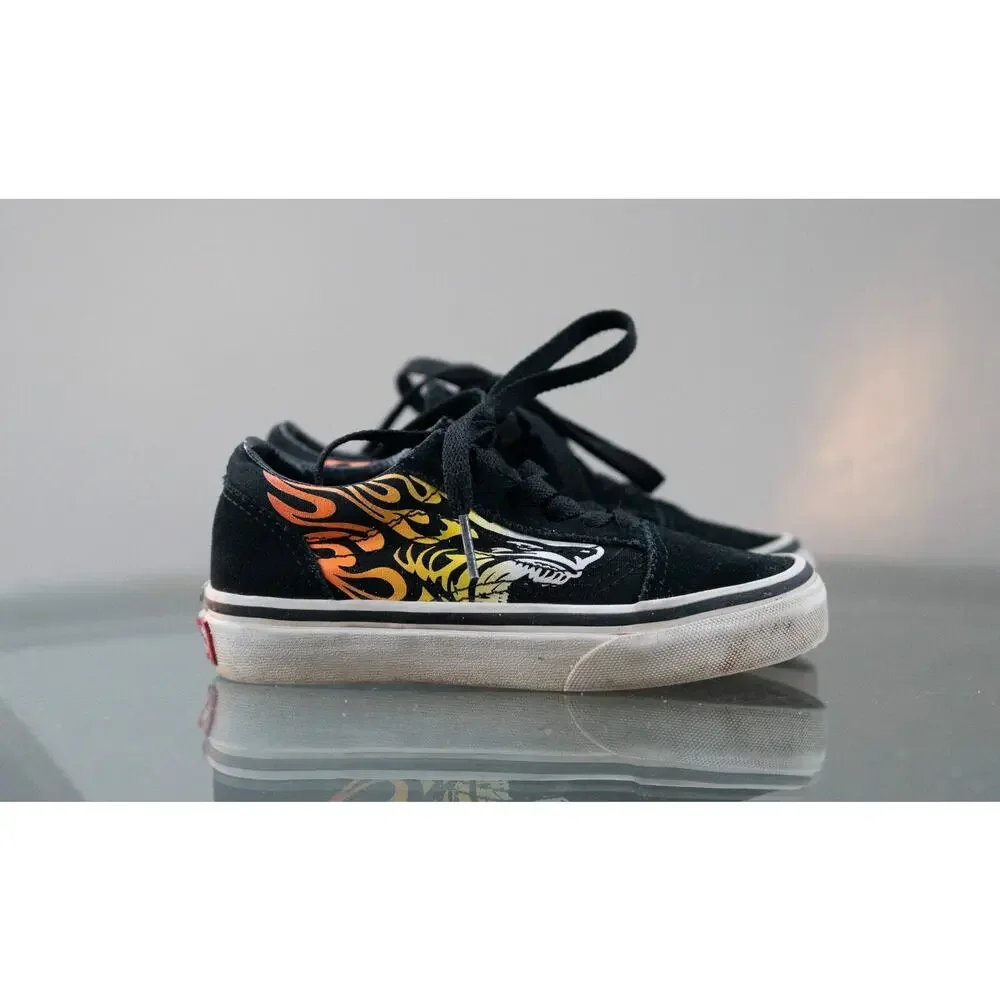 VANS Old Skool Ferocious Lion Flame Racing Kids Size 11